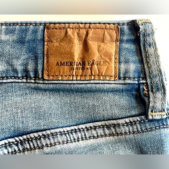 American Eagle Distressed Super Stretch Blue Jeans Women’s Hi-Rise Jegging Sz 2 - Picture 15 of 15